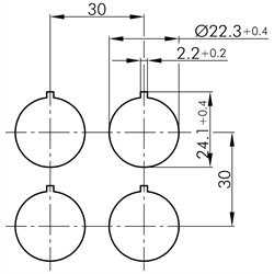 Doppelbuchse USB 2.0, Buchse A / Stecker A (60 cm) , Technische Zeichnung