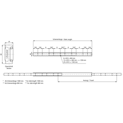 Auszugschienen DZ 4180-080-035, Breite 35 mm, bis 980 kg, Vollauszug, Technische Zeichnung