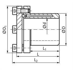 Spannbuchsen MSD, Bohrung 15 bis 100mm, Technische Zeichnung