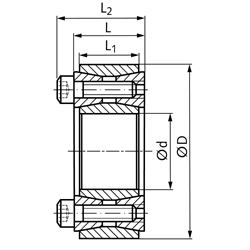 Spannsätze COM-A, Bohrung 14 bis 100mm, Technische Zeichnung