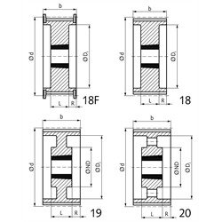 Zahnriemenräder HTD 8M-Taper für Riemenbreite 85mm, Technische Zeichnung